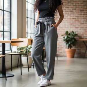 Cartonnier Paperbag Waist Tie Front Trousers Gray XS